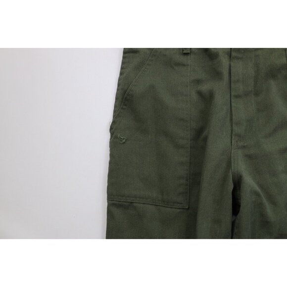 Vtg 60s Sweet Orr Mens 30x32 Distressed Union Made Military Utility Pants Green - Picture 8 of 16